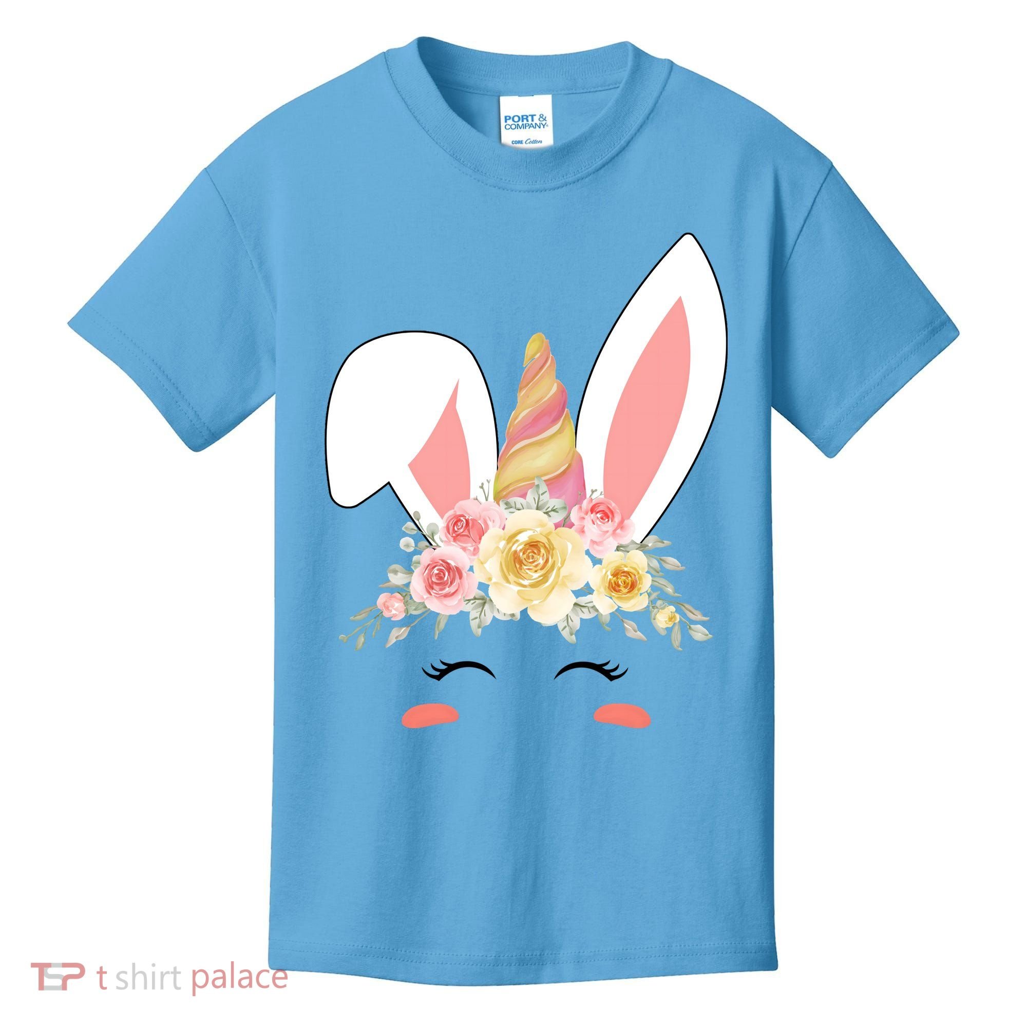 Unicorn Easter Floral Bunny Kids T-Shirt