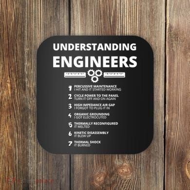 Understanding Engineers Funny Sarcastic Engineering Gift TShirt Coaster