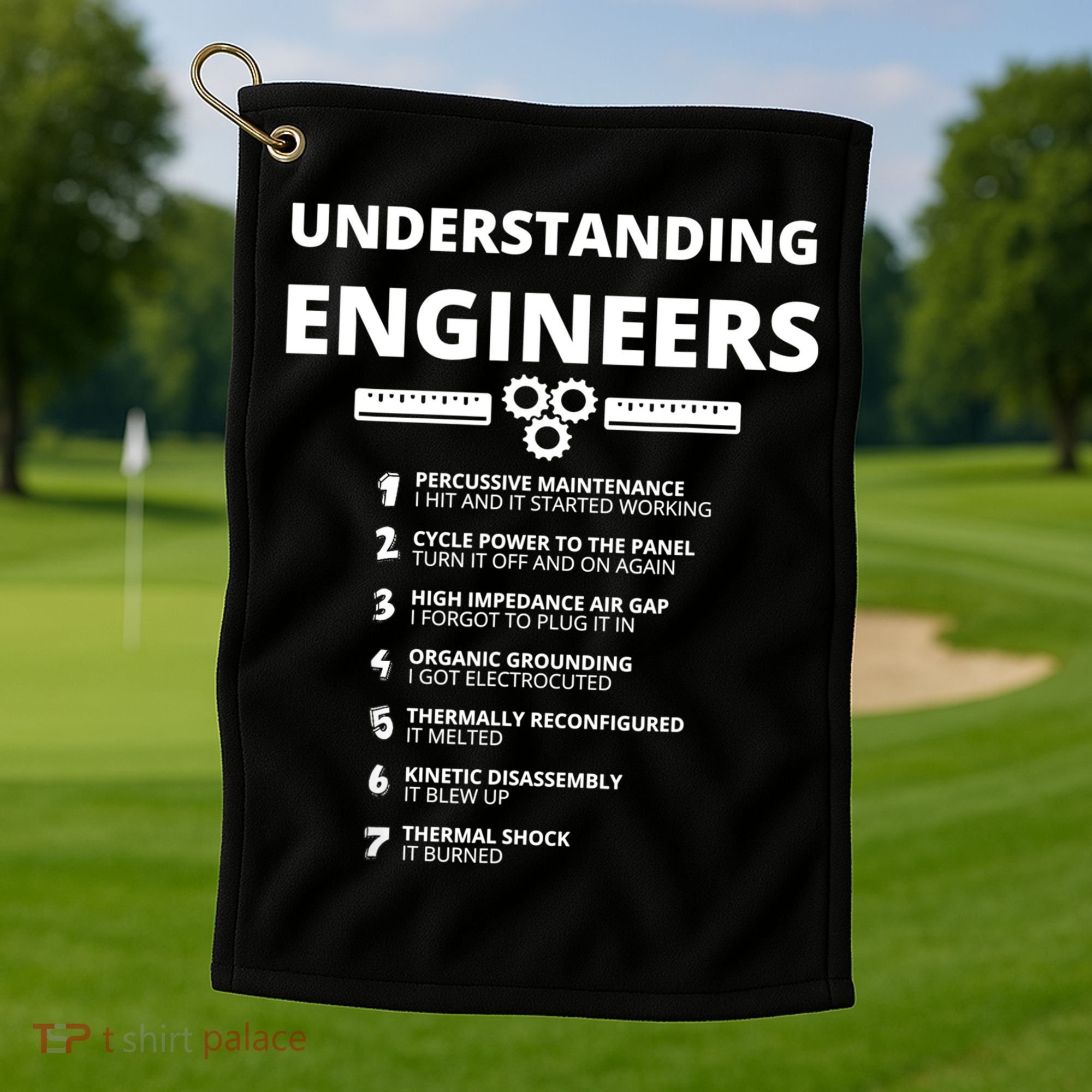 Understanding Engineers Funny Sarcastic Engineering Gift TShirt Golf Towel