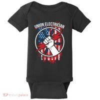 Union Electrician Gift For American Electricians Baby Bodysuit thumb 0