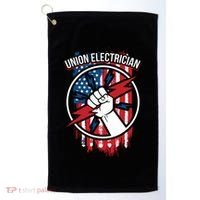 Union Electrician Gift For American Electricians Golf Towel thumb 0