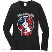 Union Electrician Gift For American Electricians Women's Long Sleeve Shirt thumb 0