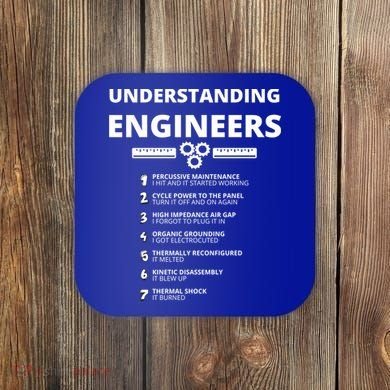 Understanding Engineers Gift Funny Sarcastic Engineering Gift Coaster