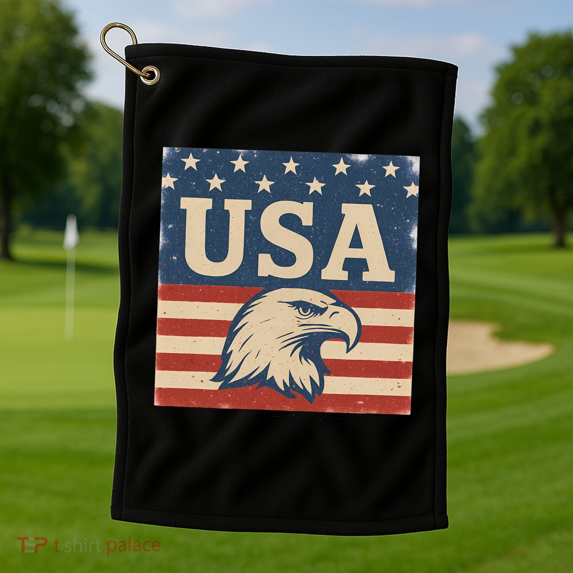 USA Eagle Graphic Golf Towel