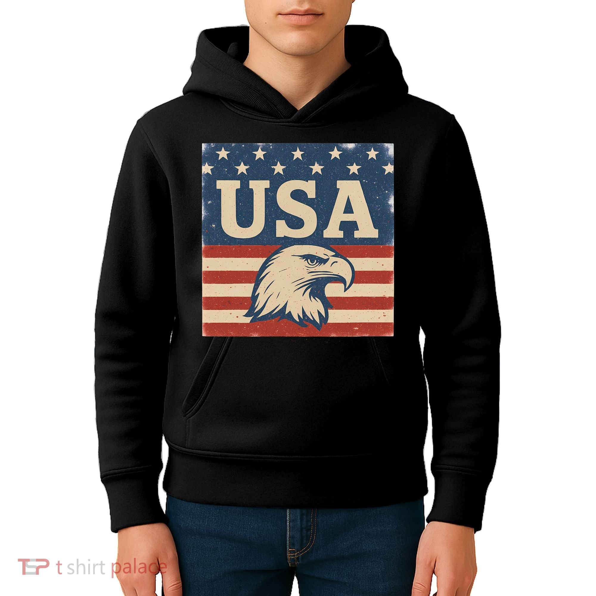 USA Eagle Graphic Kids Hoodie