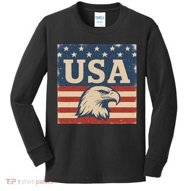 USA Eagle Graphic Kids Long Sleeve Shirt