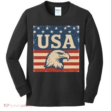 USA Eagle Graphic Kids Long Sleeve Shirt