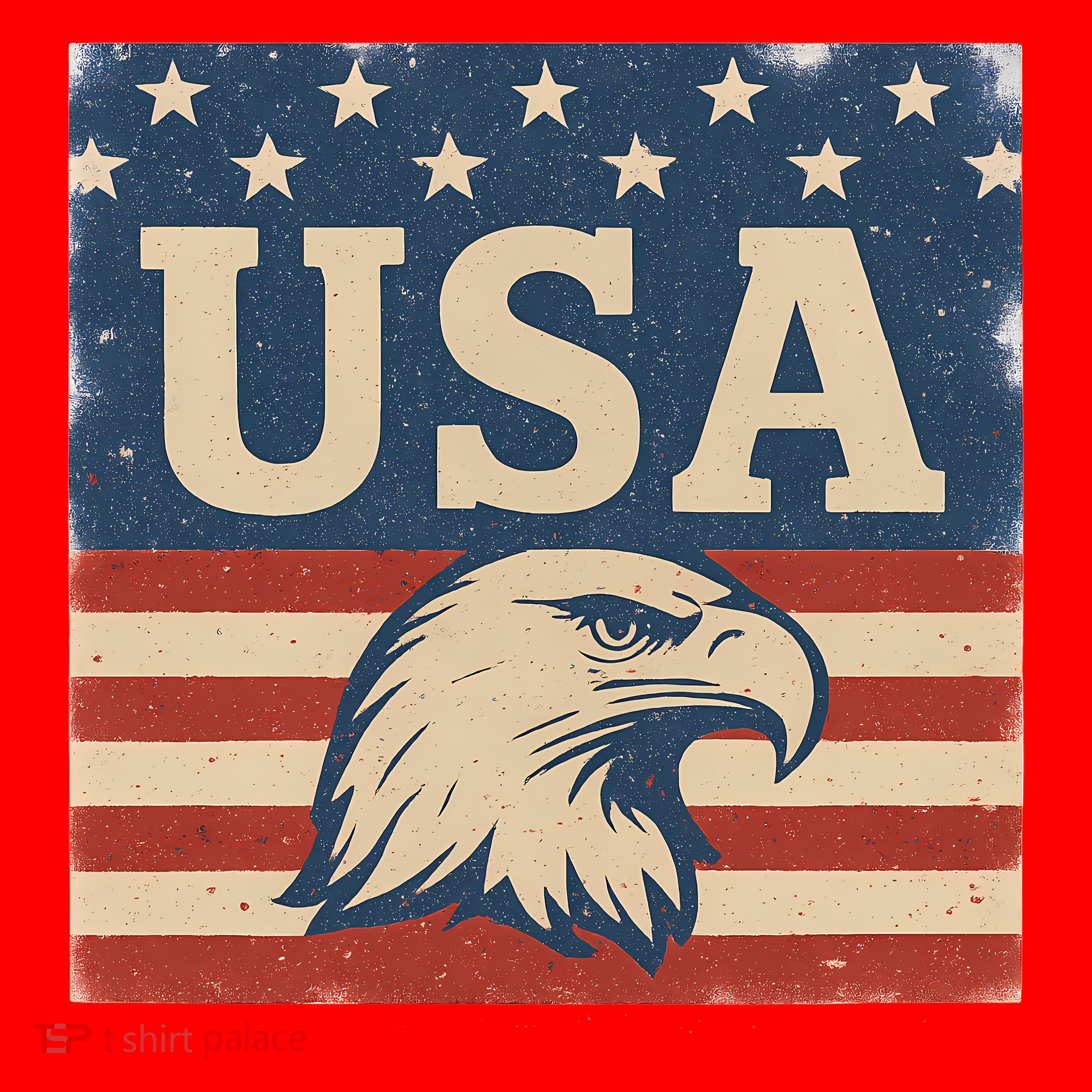 USA Eagle Graphic Santa Hat