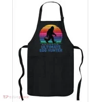 Ultimate Egg Hunter  Retro Bigfoot Easter Apron thumb 0