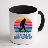 Ultimate Egg Hunter  Retro Bigfoot Easter Coffee Mug thumb 1