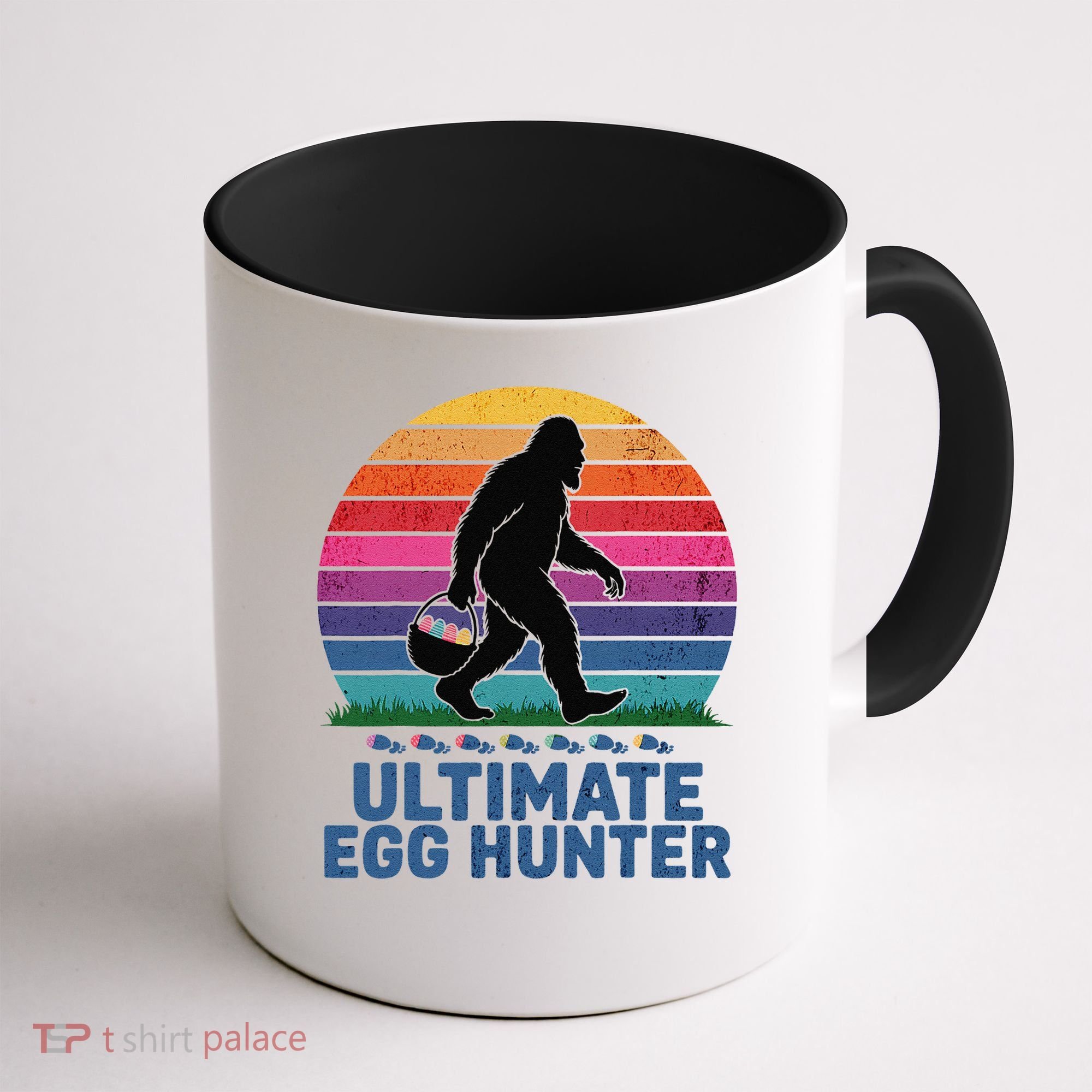 Ultimate Egg Hunter  Retro Bigfoot Easter Coffee Mug