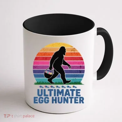 Ultimate Egg Hunter  Retro Bigfoot Easter Coffee Mug back