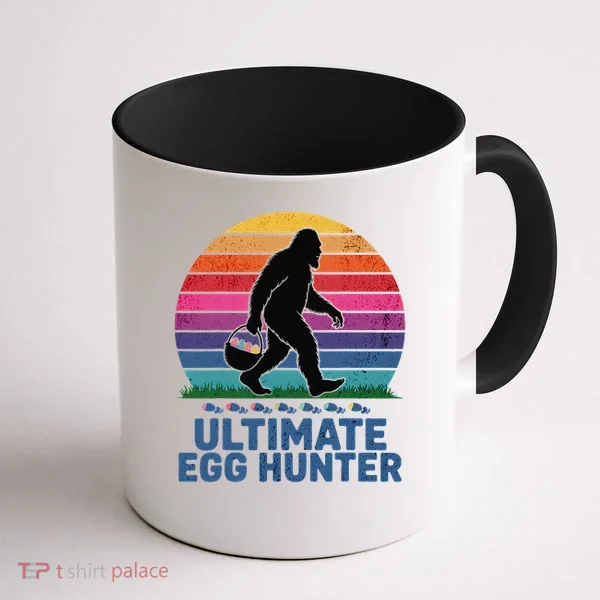 Ultimate Egg Hunter  Retro Bigfoot Easter Coffee Mug