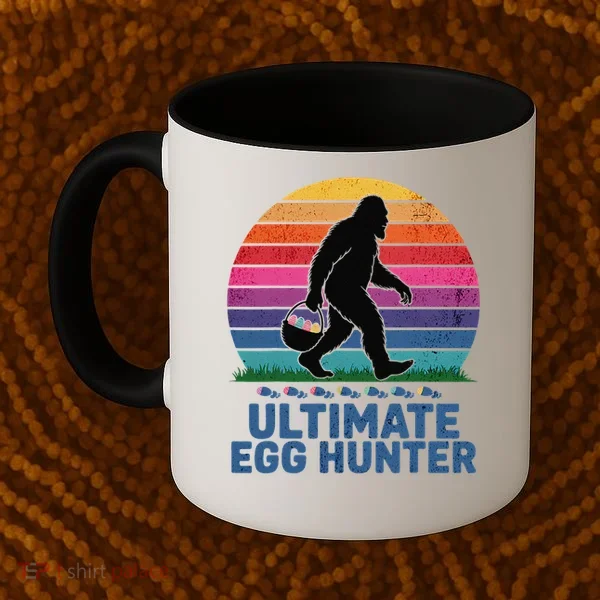 Ultimate Egg Hunter  Retro Bigfoot Easter Coffee Mug