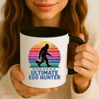 Ultimate Egg Hunter  Retro Bigfoot Easter Coffee Mug thumb 3