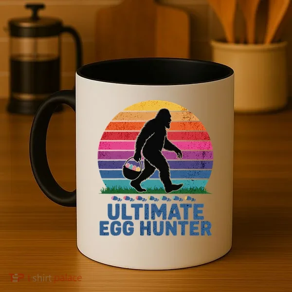 Ultimate Egg Hunter  Retro Bigfoot Easter Coffee Mug