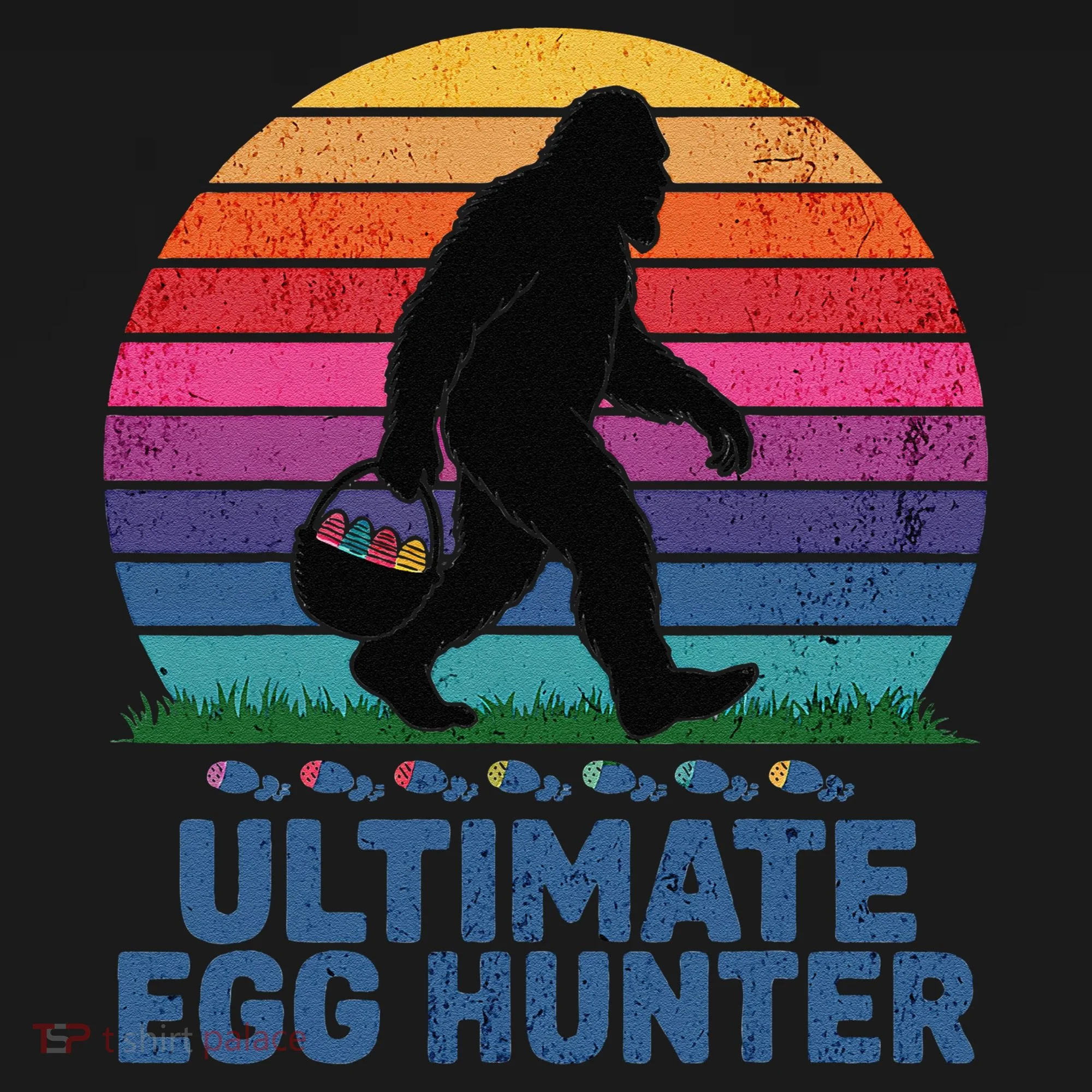 Ultimate Egg Hunter  Retro Bigfoot Easter Coaster