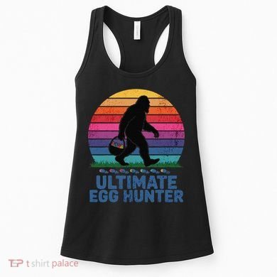 Ultimate Egg Hunter  Retro Bigfoot Easter Women's Tank Top