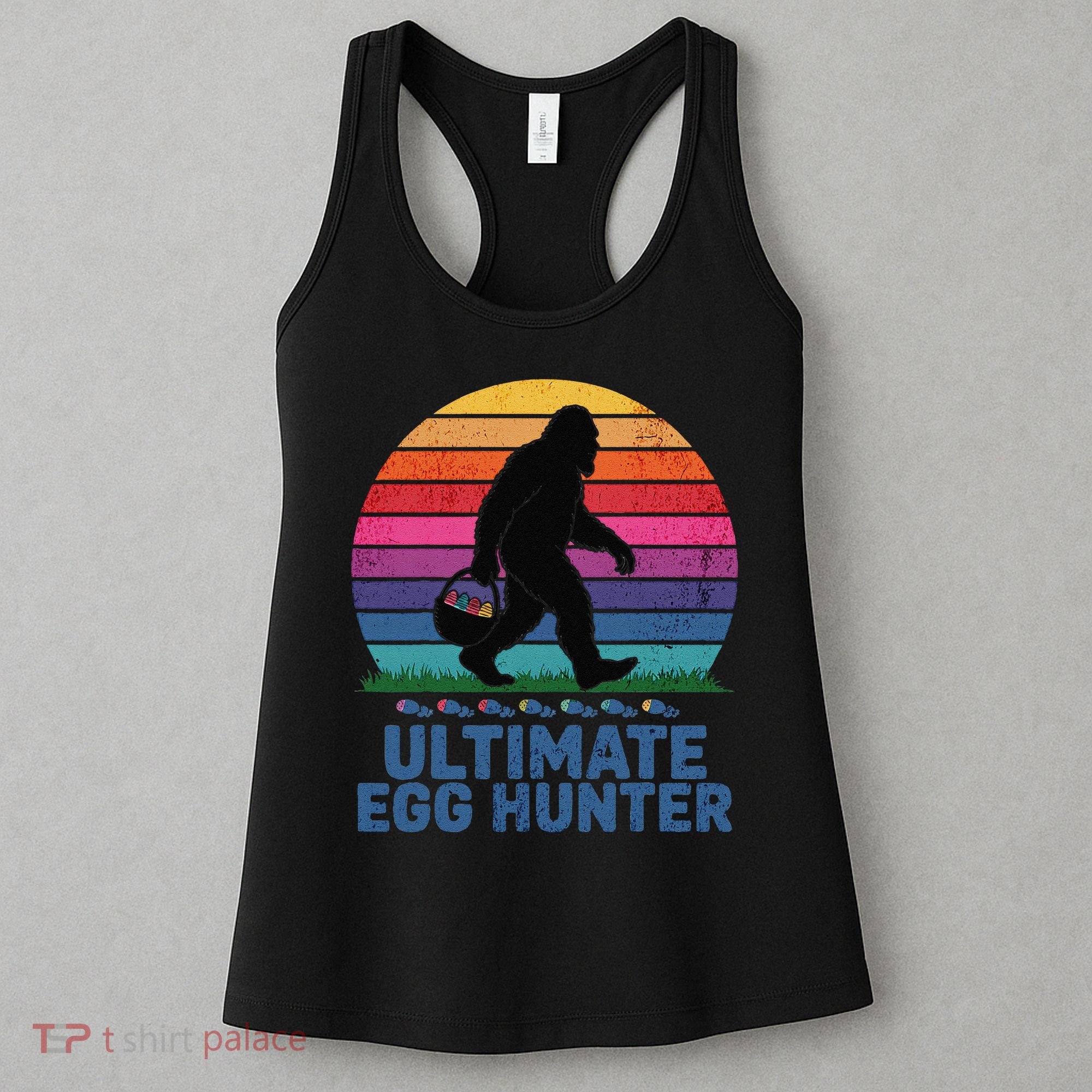 Ultimate Egg Hunter  Retro Bigfoot Easter Women's Tank Top