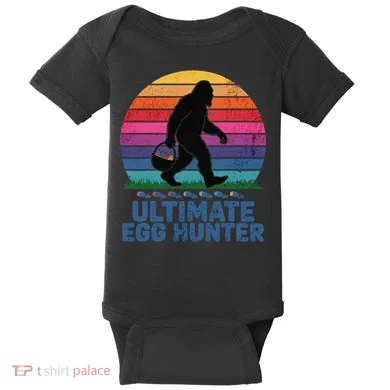 Ultimate Egg Hunter  Retro Bigfoot Easter Baby Bodysuit