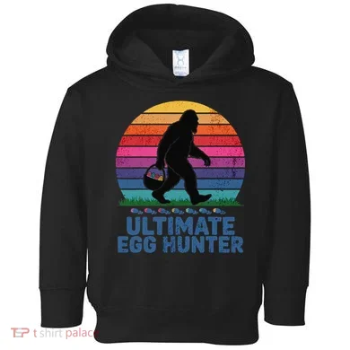 Ultimate Egg Hunter  Retro Bigfoot Easter Toddler Hoodie