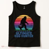 Ultimate Egg Hunter  Retro Bigfoot Easter Tank Top thumb 2