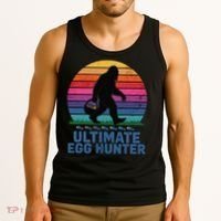 Ultimate Egg Hunter  Retro Bigfoot Easter Tank Top thumb 3