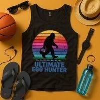 Ultimate Egg Hunter  Retro Bigfoot Easter Tank Top thumb 4