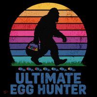 Ultimate Egg Hunter  Retro Bigfoot Easter Tank Top thumb 6