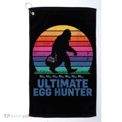 Ultimate Egg Hunter  Retro Bigfoot Easter Golf Towel