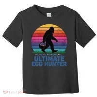 Ultimate Egg Hunter  Retro Bigfoot Easter Toddler T-Shirt thumb 0