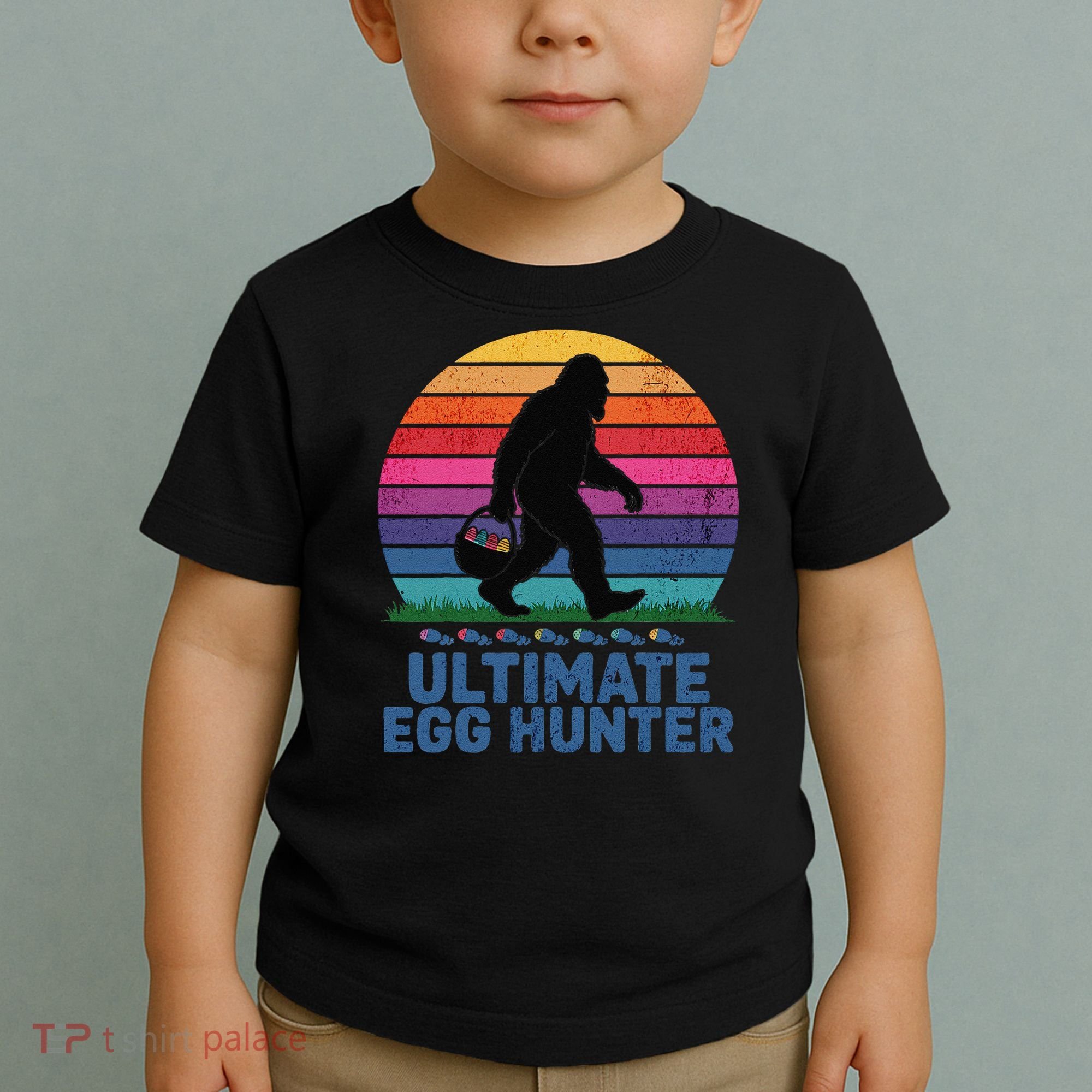 Ultimate Egg Hunter  Retro Bigfoot Easter Toddler T-Shirt