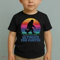 Ultimate Egg Hunter  Retro Bigfoot Easter Toddler T-Shirt thumb 2