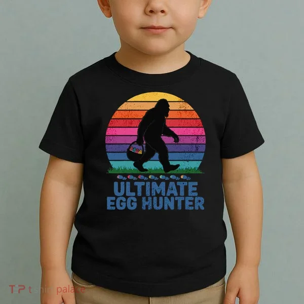 Ultimate Egg Hunter  Retro Bigfoot Easter Toddler T-Shirt