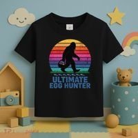 Ultimate Egg Hunter  Retro Bigfoot Easter Toddler T-Shirt thumb 3