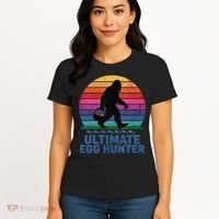 Ultimate Egg Hunter  Retro Bigfoot Easter Women's T-Shirt thumb 4