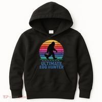 Ultimate Egg Hunter  Retro Bigfoot Easter Kids Hoodie thumb 0