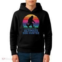 Ultimate Egg Hunter  Retro Bigfoot Easter Kids Hoodie thumb 4