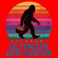 Ultimate Egg Hunter  Retro Bigfoot Easter Santa Hat thumb 1