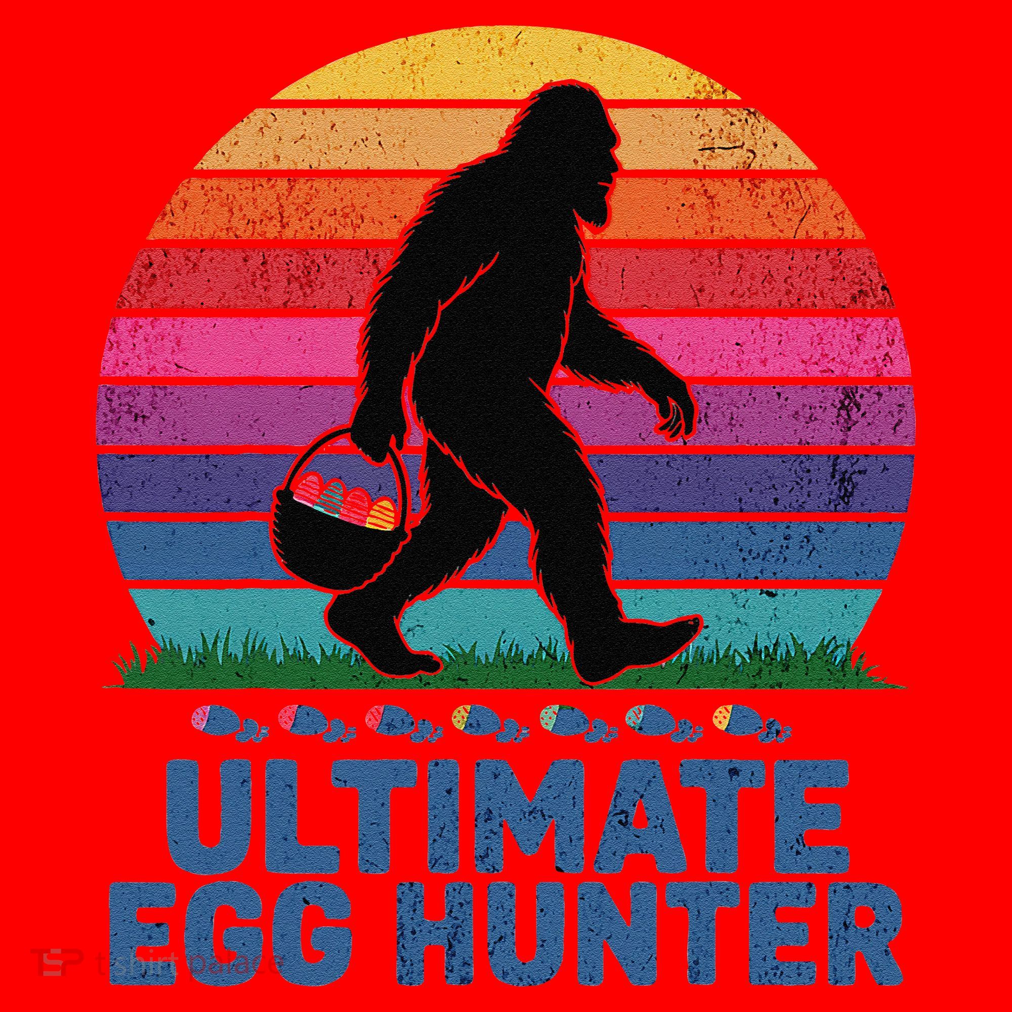 Ultimate Egg Hunter  Retro Bigfoot Easter Santa Hat
