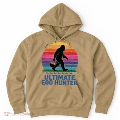 Ultimate Egg Hunter  Retro Bigfoot Easter Hoodie