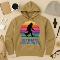 Ultimate Egg Hunter  Retro Bigfoot Easter Hoodie thumb 3