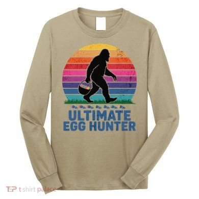 Ultimate Egg Hunter  Retro Bigfoot Easter Long Sleeve Shirt