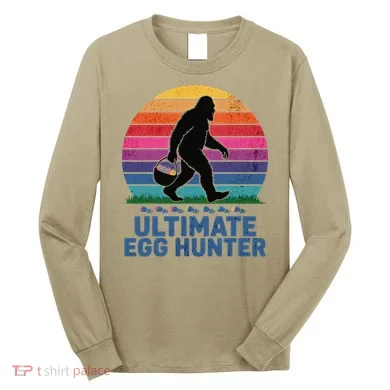 Ultimate Egg Hunter Retro Bigfoot Easter Long Sleeve Shirt