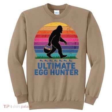 Ultimate Egg Hunter  Retro Bigfoot Easter Sweatshirt
