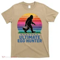 Ultimate Egg Hunter  Retro Bigfoot Easter T-Shirt thumb 0