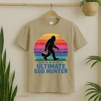 Ultimate Egg Hunter  Retro Bigfoot Easter T-Shirt thumb 2