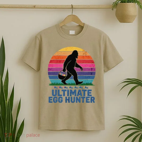 Ultimate Egg Hunter  Retro Bigfoot Easter T-Shirt