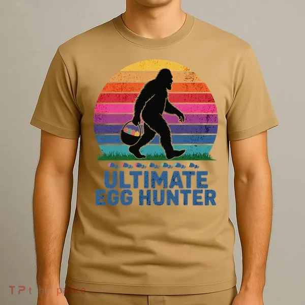 Ultimate Egg Hunter  Retro Bigfoot Easter T-Shirt
