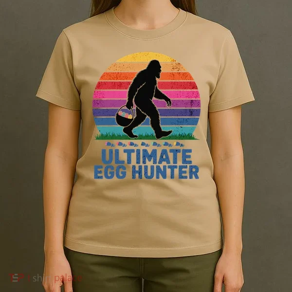 Ultimate Egg Hunter  Retro Bigfoot Easter T-Shirt